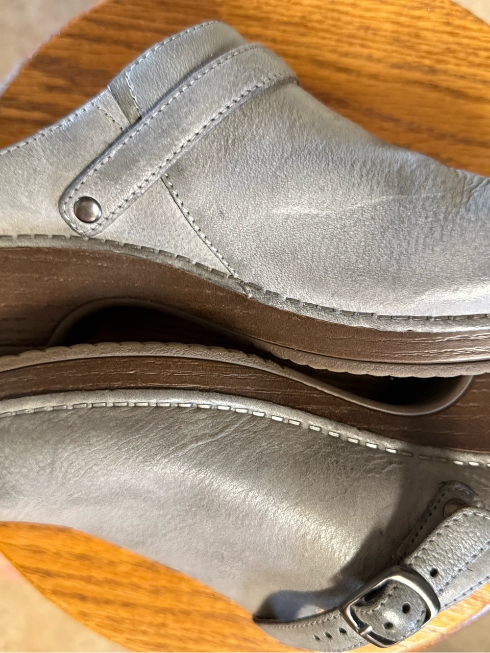 Dansko Women’s Slip-On Leather Clog in Gray - Picture 9 of 9